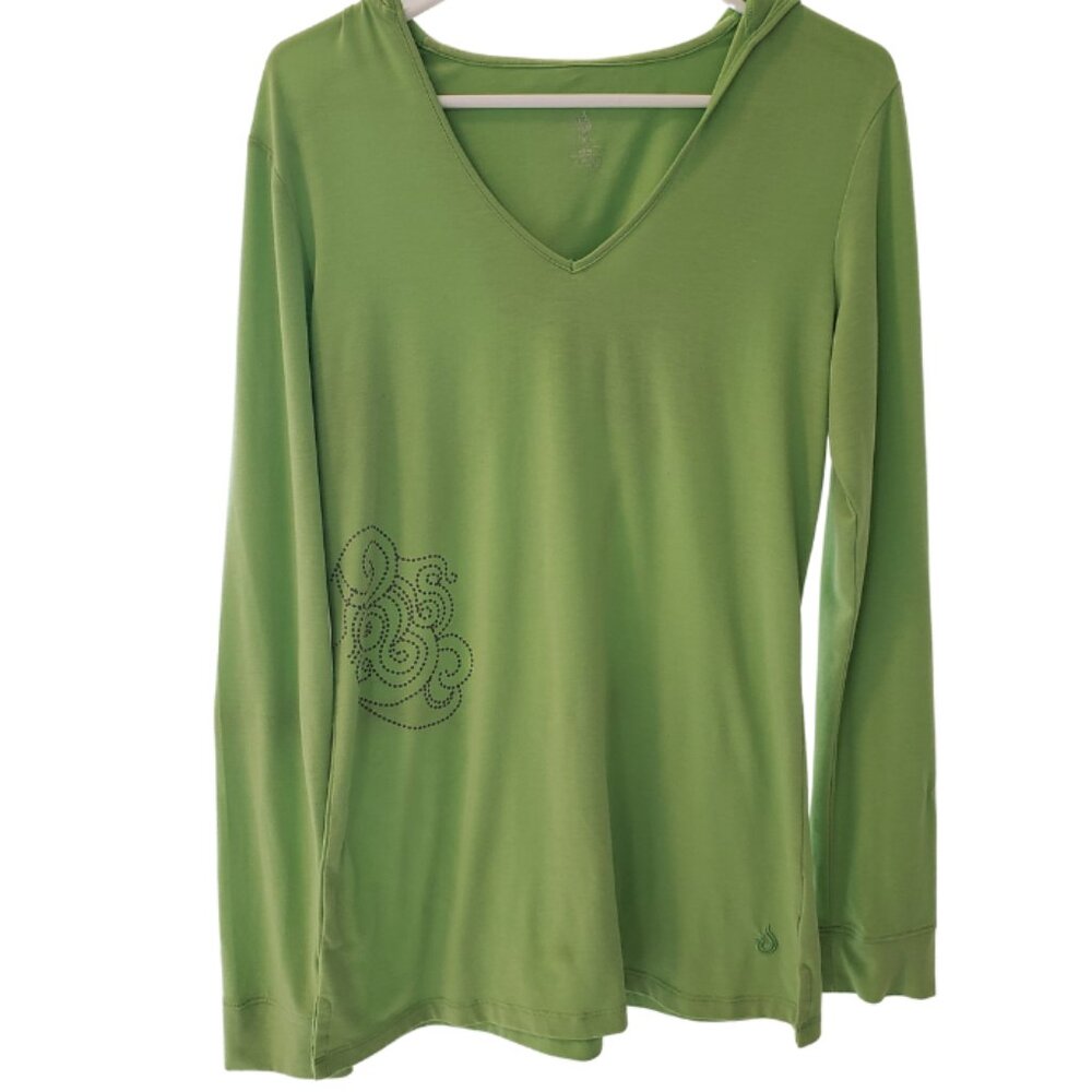 Isis hooded ls yoga top sx L lime green hiking camping gorpcorp